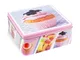 Home Scatola Quadra, Decoro Candy, 15x6 cm, Latta, Multicolore, 20x20x8 cm