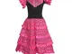 La Senorita Spagnolo Flamenco Vestito/Costume Bambine Rosa/Nero