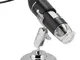 USB Digital Microscope, 2MP 1600x1200 con 8 LED, 1600X Digital Electron Microscope Videoca...
