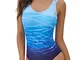 heekpek Costume da Bagno Donna Intero Un Pezzo Costumi Interi Monokini Gradient Sportivo S...