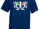 Settantallora - T-Shirt Maglietta J1664 Stemma Tricolore Italia Rugby Taglia M