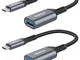 Nimaso Adattatore USB C a USB 3.0 [ OTG - 2 Pezzi]，Adattatore Tipo-C a USB A per Trasmiss...