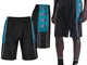 Kappa Pantaloncini Sportivi Black-Ocean Dk-Raspb 32158ZW A00 L