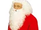 NET TOYS Parrucca e Barba da Babbo Natale Santa Claus de Luxe Bianca Capelli Bianchi fluen...