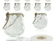 WeddingTree 12 vasetti per Candele con Gancio e Nastro Decorativo in Bianco - Portacandele...