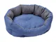 Baroni Home Cuccia per Cane e Gatto in tessuto Grigio e Blu Taglia L 50x65 cm, Morbido Div...