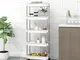 vidaXL Carrello da Cucina 5 Ripiani Bianco 40x22x116 cm Ferro e ABS