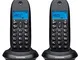 MOTOROLA Telefono fisso wireless digitale DECT C1002LB+ Pack Duo - colore nero - 2 pezzi