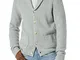 Amazon Essentials Cardigan Morbido a Maniche Lunghe con Collo Sciallato Uomo, Grigio Chiar...