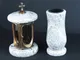 designgrab Lampada per tomba in alluminio color ottone anticato con croce e vaso cimitero...
