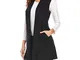 Lulupi Giacca Donna Smanicato Cardigan Eleganti Invernale Taglie Forti Caldo Tasca Tinta U...