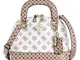 Guess Cessily Dome Satchel Bag S White Multi