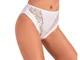 Slip jadea set 3 paia cotone modal elasticizzato mutanda con pizzo Made in italy (4°(media...