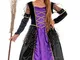 Magicoo - Costume da strega principessa, per bambine, colori lilla, nero e oro, con vestit...