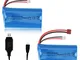 Sirecal 2 PCS 7.4V 1500mAh Batteria Li-Ion con Caricabatteria USB per WLtoys 4WD Rc 12403...