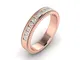 Milgrain, anello Eternity da donna con diamante rotondo da 0,21 carati, larghezza 3,85 mm,...