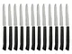 Prima Collection Set 12 pz coltelli tavola con lama in acciaio inox e manico nero in polip...