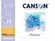 Canson Montval - Blocco per acquerello,guazzo,acrilico , collato lato corto 24 x 32 cm, 12...