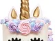 AIEX Oro Unicorno Cake Topper Matrimonio/Toppers Torta/Decorazioni Torte, Decorazioni per...