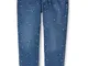 Marchio Amazon - find. Jeans Straight con Perle Donna, Blu (Mid Blue), 33W / 32L, Label: 3...