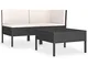 Festnight 3pz Set Divani da Giardino/Salotto/Salottino in Polyrattan per Esterno/Arredo Gi...