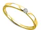 Orovi Anello Donna Solitario con Diamante taglio brillante Ct 0.05 in oro Giallo 9 kt 375...