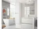 Salgar Mobile da Bagno con specchio e applique Noja 700 Bianco Lucido