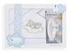 INTERBABY - Set di lenzuola per lettino orso nuvola e termometro bianco blu