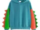 Felpe da Donna,Donne a Maniche Lunghe Pullover Hoodie Dinosaur Patchwork Sweatshirt Calda(...