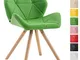 CLP Sedia Design rétro Tyler Imbottita in Similpelle - Poltroncina Deco Gambe Tonde in Leg...