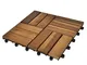 vidaXL Set 20 pz Piastrelle acacia per pavimento giardino esterno 30 x 30 cm