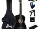 Winzz Chitarra Classica 4/4 Starter Kit 39" per Principianti con Poggiapiedi, Parete Ganci...