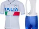 SUHINFE Abbigliamento Ciclismo Uomo, Completo Maglia Ciclismo con Pantaloni Corti da Cicli...