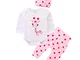 puseky Pagliaccetto Giraffa Cartoon Manica Lunga Neonato Neonato + Polka Dot Pant + Cappel...