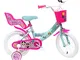 LOL - Bicicletta per bambini, 2 Freni, Rosa-Celeste, misura 14"