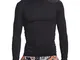 Under Armour mens ColdGear Armour Compression Mock , Black (001)/White , X-Large