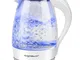 Aigostar Eve - Bollitore Acqua Elettrico in Vetro Borosilicato con LED blu, 2200W Bollitur...