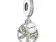 Annmors Charms Family Tree(albero della vita) Bead Charm Donna Argento Ciondolo a Forma di...