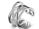 Anello da donna in argento 925, regolabile, intrecciato, idea regalo come anello di fidanz...
