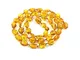 Amber Jewelry Shop - Collana in vera ambra baltica con perle di ambra naturale lucidata, 4...