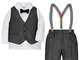 Zoerea 4 Pezzi Bambini Ragazzi Abbigliamento Set Blazer + Pants + Gilet + Berretto Outfit...