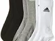 adidas Cushioned, Calzini Uomo, Multicolore (Black/Grey/White), L