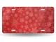 FunnyCustom License Plate Frame Big and Small Snowflakes Red Fantastic Aluminum Metal Tag...