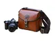 Elegante custodia in finta pelle per fotocamere Nikon D3400 vintage, D3300, D3200, D3100,...