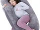 AS AWESLING Cuscino per gravidanza, a forma di U, cuscino per allattamento, supporto e mat...