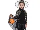 TUOCO Costume da Mago di Halloween per Bambini, Mantello da Strega Mantello da Zucca con C...