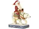 Enesco 4058784 Babbo Natale con Orso Polare, Resina, Multicolore, 15 x 15 x 18 cm
