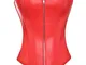MISS MOLY Donna Corsetto di Pelle Sexy Cintura Intimo Modellante Waist Training Bustino co...
