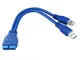 Cablecc Cavo adattatore da 2 porte USB 3.0 maschio ad attacco a 20 pin maschio per scheda...