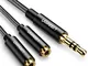 UGREEN Doppio Jack Splitter Sdoppiatore Cuffie Cavo Audio per Cuffie a Y Jack da 3,5mm Mas...